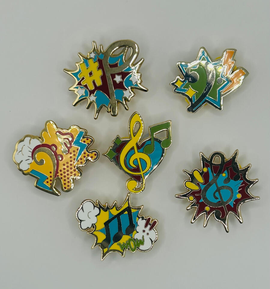 Reward pins for music practice and achievements
